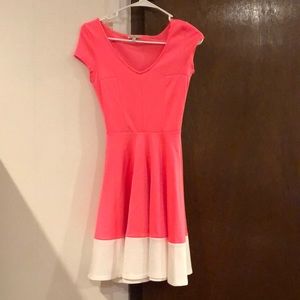 Charlotte Russe Coral and White Block Dress, XS
